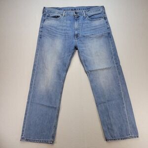 Levis 505 Jeans Mens 40x30 Blue Regular Straight Light Wash Mid Rise Denim